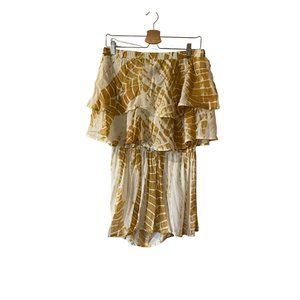 Elan Resort Tiered Ruffle Mustard Romper